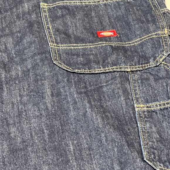Dickies Overalls Womens 24 Denim Bib Relaxed Fit 8 Pocket Chore Workwear Utility - Picture 3 of 8